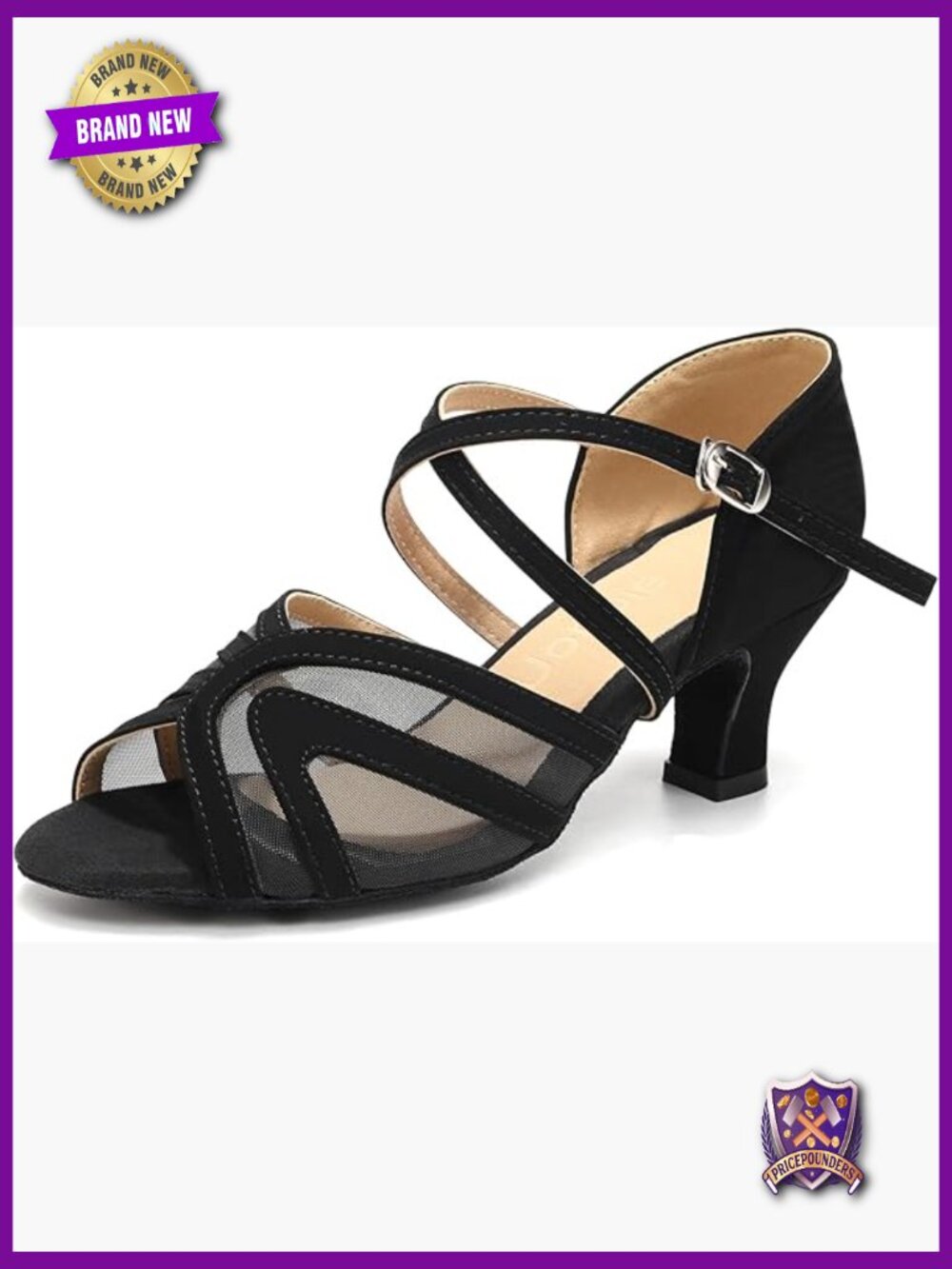 Women's Latin Ballroom Dance Shoes Mesh Open Toe 2" Kitten Heel